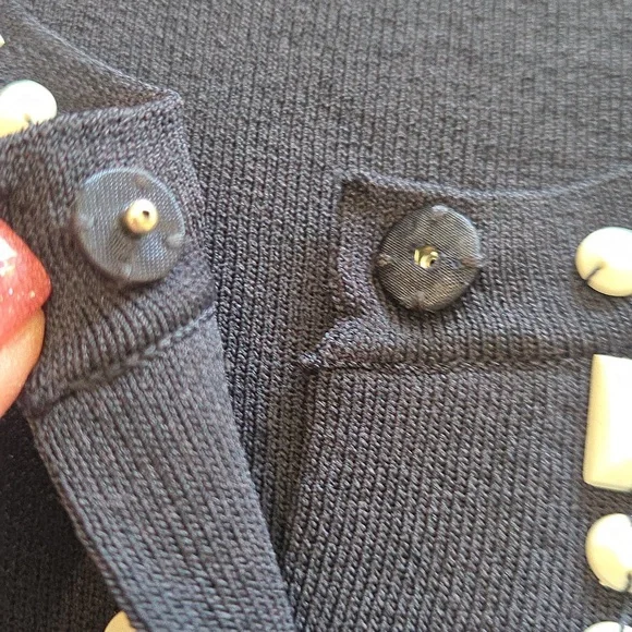 Easter Brunch Anne Taylor Loft Women's Navy Blue Sweater Full Snap Front XS - Picture 11 of 16